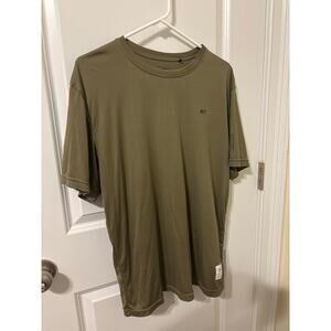 Men’s ACT running workout shirt sz L BioPerf plant based nylon green khaki
